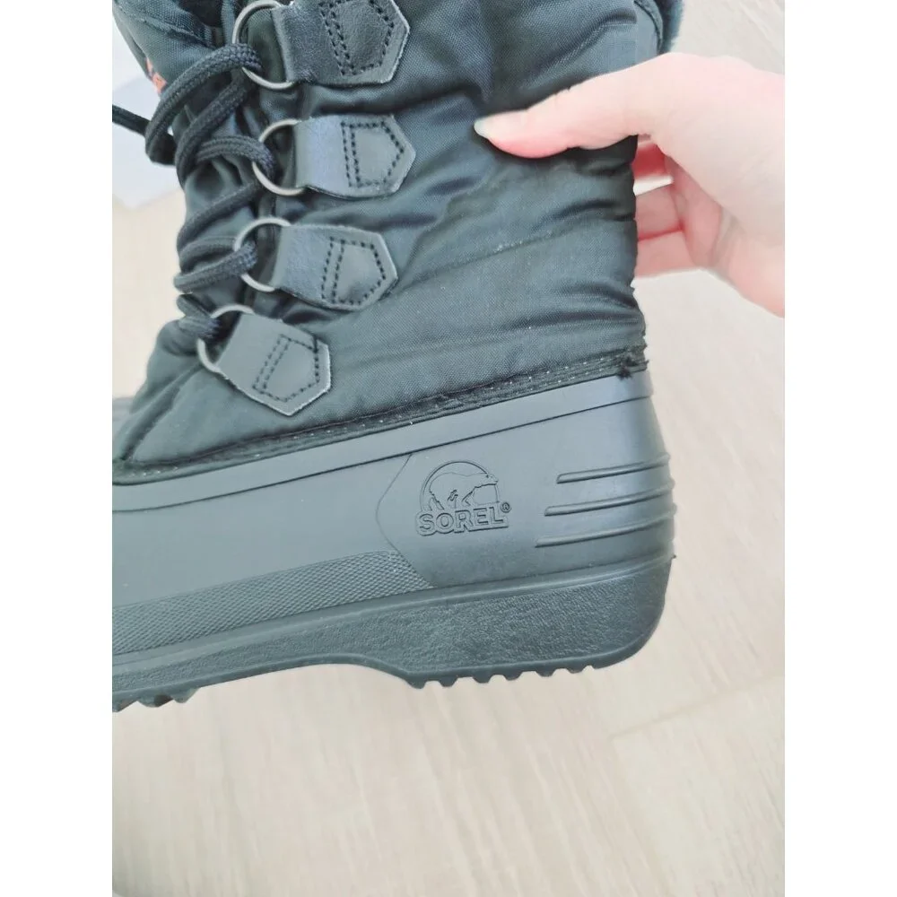 Sorel Kaufman Canada Black Waterproof Felt Lace Up Snow Winter Boots Shoes 8 - Picture 10 of 12